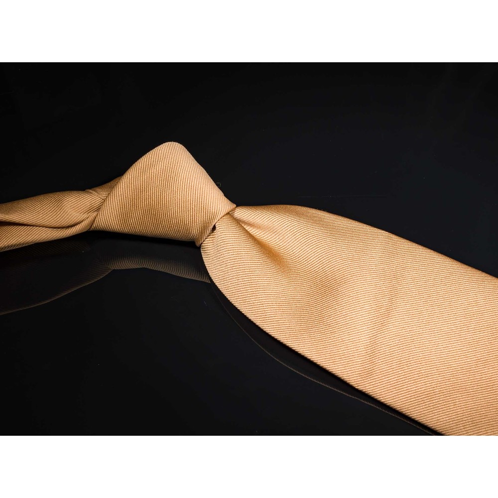 Yves Saint Laurent Silk Tie Tan Solid Print YSL Mens Luxury Necktie - RESERVED